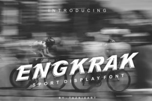 Engkrak: A Sporty Display Font for Creative Makers